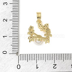 Brass Micro Pave Clear Cubic Zirconia Pendants&nbsp;KK-E804-13G