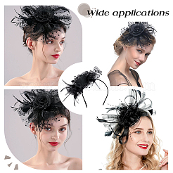 Polyester Mesh Veil Hair Bands&nbsp;OHAR-WH0034-12A