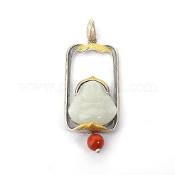 Natural Hetian White Jade with 925 Sterling Silve Pendant&nbsp;MAK-BB50758-A