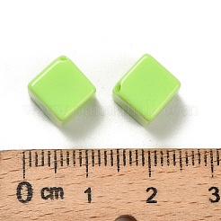 不透明なアクリルビーズ  キューブ  芝生の緑  10.5x11x8mm  穴：1.2mm  約868~870個/500g&nbsp;SACR-Z010-01G