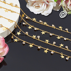 DIY 真鍮マイクロパヴェクリアキュービックジルコニアカーブチェーンネックレス/ブレスレット作成キット  18KGP本金メッキ  2x1.5x0.4mm&nbsp;DIY-BBC0002-63G