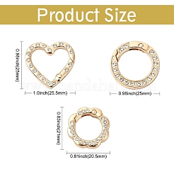 15Pcs 3 Styles Zinc Alloy Spring Gate Rings&nbsp;FIND-CJ0004-77