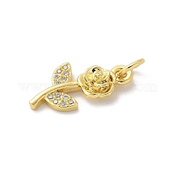 Brass Micro Pave Cubic Zirconia Pendants&nbsp;KK-S511-14G