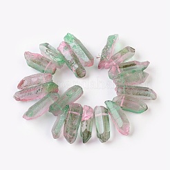 天然水晶ポイントビーズ連売り  20~40x9~15x7~12mm  穴：1mm  約17~19個/連  6.6~6.8インチ（17~17.5cm）&nbsp;G-G767-06