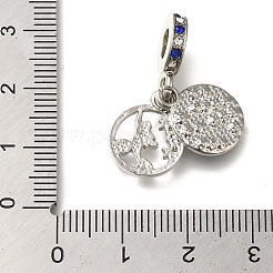 Rack Plating Alloy Rhinestone European Dangle Charms&nbsp;PALLOY-A009-02P