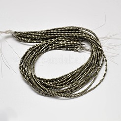 天然石パイライトラウンドビーズ連売り  グレードA  3mm  穴：1mm  約128個/連  15インチ&nbsp;G-F197-10-3mm