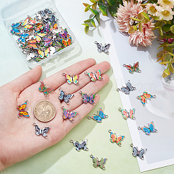60Pcs 12 Colors Alloy Enamel Connector Charms&nbsp;ENAM-NB0001-98