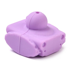 タンクダック食品グレードシリコンフォーカルビーズ  DIYネックレスの製作  スミレ  21x24.5x26mm  穴：2.5mm&nbsp;SIL-Q030-04F