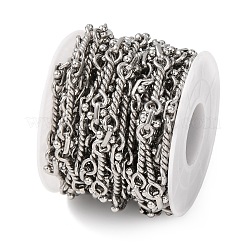 304ステンレス鋼ツイストリンクチェーン  溶接されていない  アズキチェーン  スプールで  ステンレス鋼色  7.5x7.5x4mm&nbsp;CHS-A021-03P
