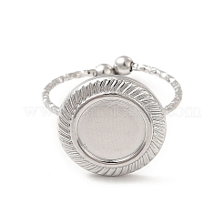 Non-Tarnish 304 Stainless Steel Open Cuff Ring Component&nbsp;LS-STAS-E180-09P