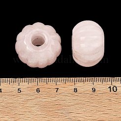 天然ローズクォーツ彫刻ビーズ  大きな穴カボチャビーズ  25x17~18mm  穴：7mm&nbsp;GG-CBA02C4-07A