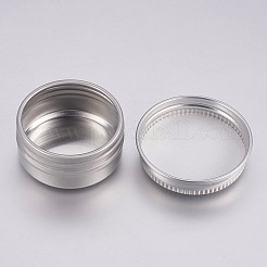 丸いアルミ缶  アルミジャー  化粧品の貯蔵容器  ろうそく  キャンディー  ねじ蓋付き  プラチナ  3.55x1.8cm  容量：10ml（0.34液量オンス）&nbsp;CON-L007-05C