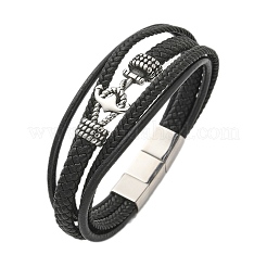 Braided Microfiber Leather Multi-strand Bracelets&nbsp;BJEW-Q010-04A