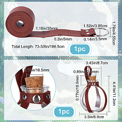Halloween Dark Magic Cork Potion Bottle with Imitation Leather Belt&nbsp;AJEW-WH0277-77B