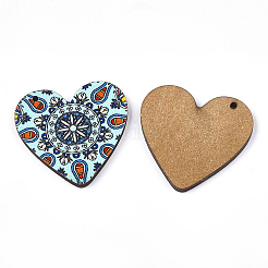 Printed Basswood Pendants&nbsp;WOOD-S045-011D