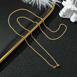 2mm Rack Plating Brass Rope Chain Necklaces for Women Men&nbsp;MAK-L044-59G