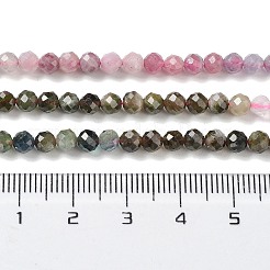 天然のマルチカラートルマリンビーズ連売り  ラウンド  多面カット  グレードA  4mm  穴：0.7mm  約98~101個/連  15.35''~15.55''（39~39.5センチメートル）&nbsp;G-P514-A04-03