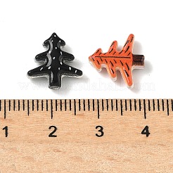 クリスマスのスプレー塗装された合金ビーズ  クリスマスツリー  ミックスカラー  12x12x4mm  穴：1.5mm&nbsp;FIND-Z109-02