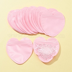 ハート型プラスチック包装用陰陽柄再封可能袋 20個  トップセルフシールパウチ  ピンク  10x10x0.15cm  片側の厚さ：2.5ミル（0.065mm）&nbsp;OPP-FS0001-03