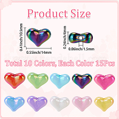 150Pcs 10 Colors UV Plating Opaque Acrylic Beads&nbsp;OACR-SP0002-44A