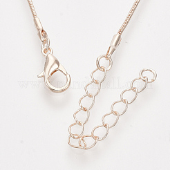 Brass Round Snake Chain Necklaces&nbsp;X-MAK-T006-11A-RG