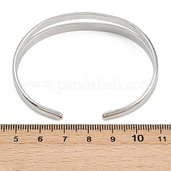 女性用304ステンレススチールカフバングル  ステンレス鋼色  1/2インチ（1.3cm）  内径：2-1/4インチ（5.7cm）&nbsp;BJEW-B147-02P