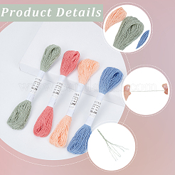 4 Skeins 4 Colors 6-Ply Cotton Embroidery Floss&nbsp;EMBR-WH20001-003D