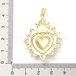 Brass Micro Pave Cubic Zirconia Pendants&nbsp;KK-I379-03G-F