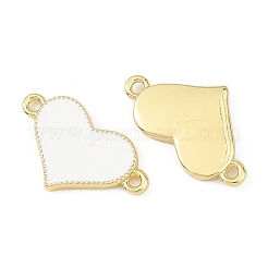 Brass Enamel Heart Links Connector Charms&nbsp;KK-B198-01G-A