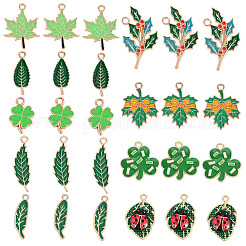 36Pcs 9 Styles Zinc Alloy Enamel Pendants&nbsp;ENAM-TA0011-13