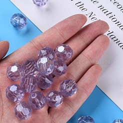 透明なアクリルビーズ  多面カット  サッカー  ライラック  14x13.5mm  穴：2mm  約330個/500g&nbsp;MACR-S373-101-P09