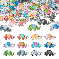 48Pcs 12 Styles Alloy Enamel Connector Charms&nbsp;ENAM-TA0001-38