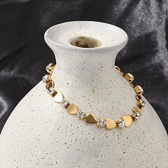 304 Stainless Steel Rhinestone Cup Chain Bracelets for Women&nbsp;BJEW-F488-26A-G