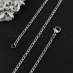 Non-Tarnish 304 Stainless Steel Figaro Chain Necklaces&nbsp;STAS-K168-02P