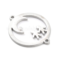 Non-Tarnish 304 Stainless Steel Hollow Connector Charms&nbsp;STAS-P332-09P