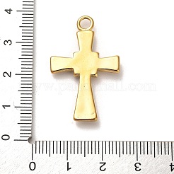 本物の18Kゴールドメッキ304ステンレススチールペンダント  ラインストーン付き  クロス  透明  33x20.5x3mm  穴：2.5mm&nbsp;X-STAS-M331-02A-G