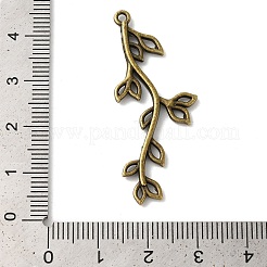 合金のチベット風チャーム  葉の枝と葉  カドミウムフリー＆鉛フリー  アンティークブロンズ  43x17x2.5mm  穴：1.5mm&nbsp;X-TIBEP-S293-034AB-LF