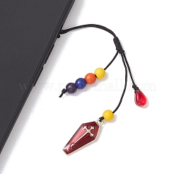 Halloween Synthetic Turquoise & Glass & Polymer Clay & Mobile Straps&nbsp;HJEW-JM01901