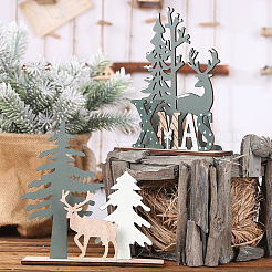 2Pcs 2 Style Wooden Display Decorations&nbsp;WOOD-CN0001-018