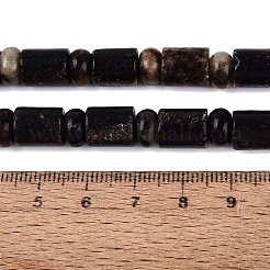 天然な黒雲母ビーズ連売り  バレル＆ロンデル  8x10mm  穴：0.9~1.2mm  約50~52個/連  14.57~15.35インチ（37~39cm）  ロンデル：8x4.5~5mm&nbsp;G-Q616-09B