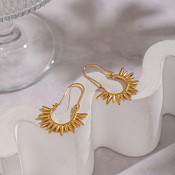 Vintage European Style Sun 304 Stainless Steel Hoop Earrings&nbsp;LS-KG5327-1