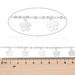 手作り真鍮フラワー チェーン  ネックレスブレスレット作りのために  長持ちメッキ  ニッケルフリー  ハンダ付け  スプールで  銀  2x2x0.5mm  約16.40フィート（5m）/ロール&nbsp;CHC-Z001-13S