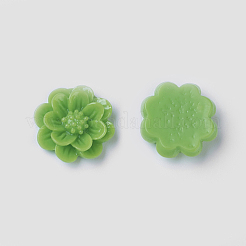 混合色の樹脂の花のカボション  15x6mm&nbsp;X-CRES-B3259-M