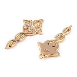 Brass Micro Pave Clear Cubic Zirconia Pendants&nbsp;KK-Q816-16G