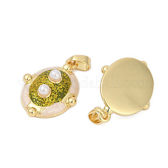 Brass Enamel Pendants&nbsp;KK-U068-03G