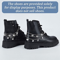 2Pcs Brass Twisted Chains Boot Strap Chains&nbsp;HJEW-SP0001-45