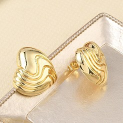 Brass Stud Earrings for Women&nbsp;KK-CBAD851-31G