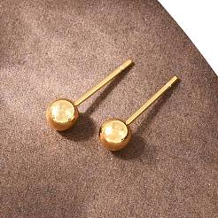Brass Round Stud Earrings&nbsp;EJEW-C171-01B-G