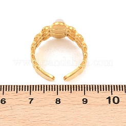 304 Stainless Steel with ABS Plastic Pearl Cuff Open Rings&nbsp;RJEW-Z137-01G