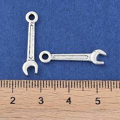 チベットスタイルの亜鉛合金レンチペンダント  鉛フリー＆カドミウムフリー  アンティークシルバー  24.3x5.8x1.5mm  穴：2mm  約1000個/500g&nbsp;TIBEP-R334-161AS-RS